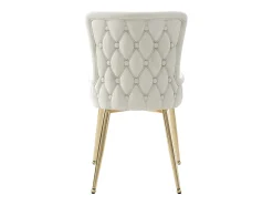 Juego de 2 sillas de terciopelo de lujo - 62,23 x 58,42 x 55,88 cm - con cuatro patas de metal dorado - beige