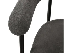 Juego de 2 sillas de terciopelo - con reposabrazos - Gris