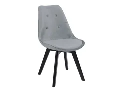 Juego de 4 sillas de terciopelo gris NORA con cojín