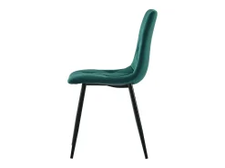 Juego de 4 sillas de terciopelo, patas de metal negro - Verde esmeralda