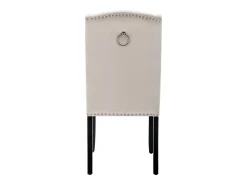 Juego de 6 sillas de terciopelo con patas de roble – beige