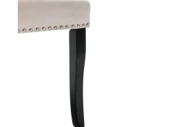 Juego de 6 sillas de terciopelo con patas de roble – beige