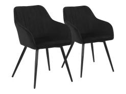 Juego de 2 sillas de terciopelo negras BERTILLE