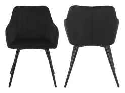 Juego de 2 sillas de terciopelo negras BERTILLE