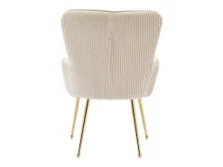 Juego de 6 sillas de terciopelo beige - Patas de metal dorado - Patas ajustables