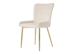 Juego de 6 sillas de terciopelo - 85 x 58 x 47 cm - Sillón de lujo - Cuatro patas de metal dorado - Beige