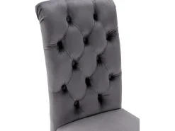 Juego de 2 sillas de terciopelo con patas de roble - Gris