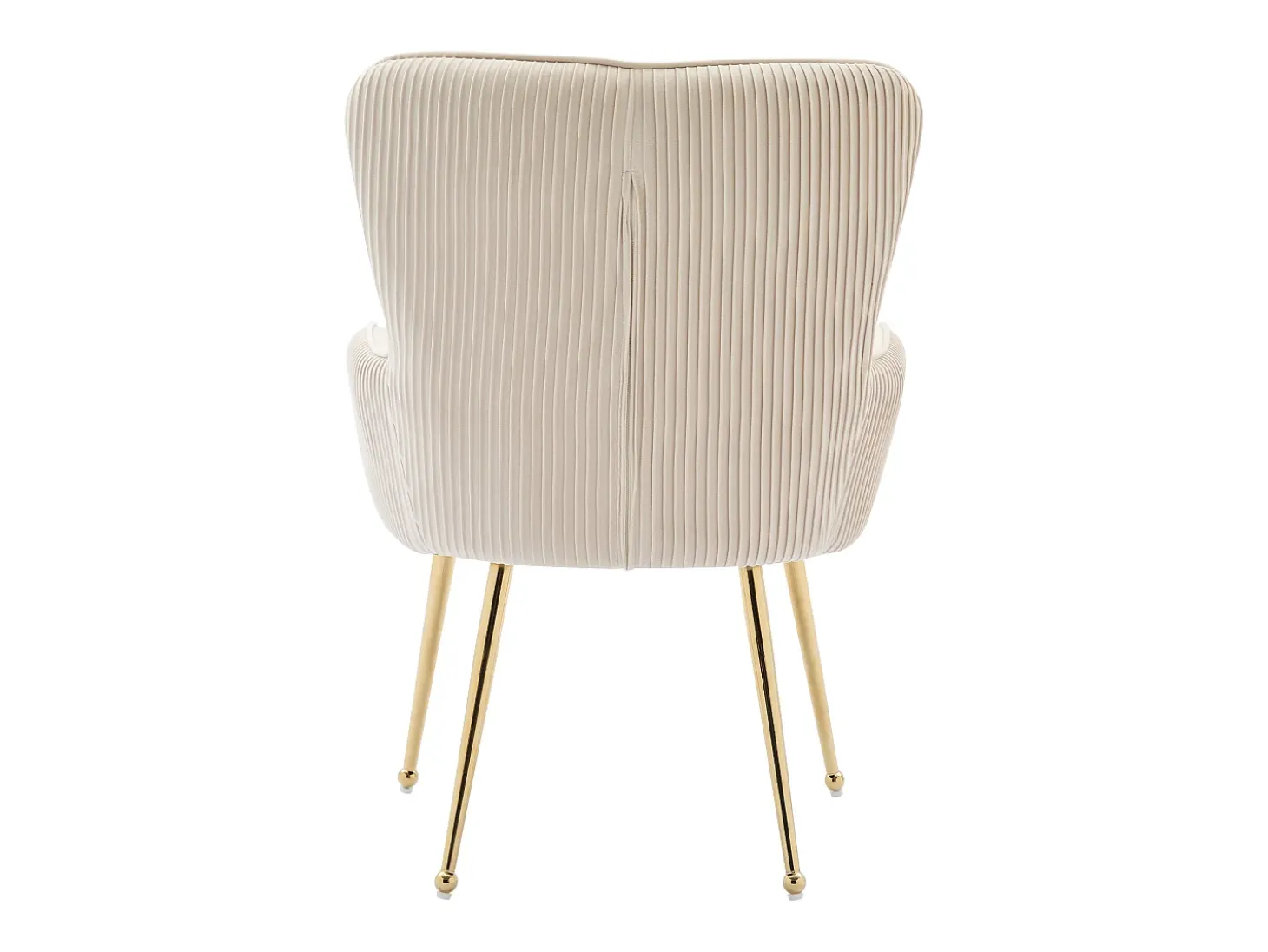 Juego de 4 sillas de terciopelo beige - Patas de metal dorado - Patas ajustables