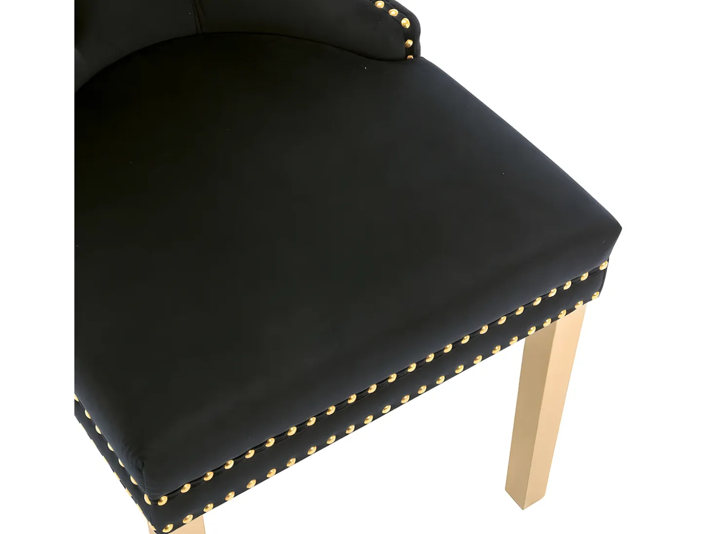 Juego de 4 sillas de terciopelo con patas de metal - Negro