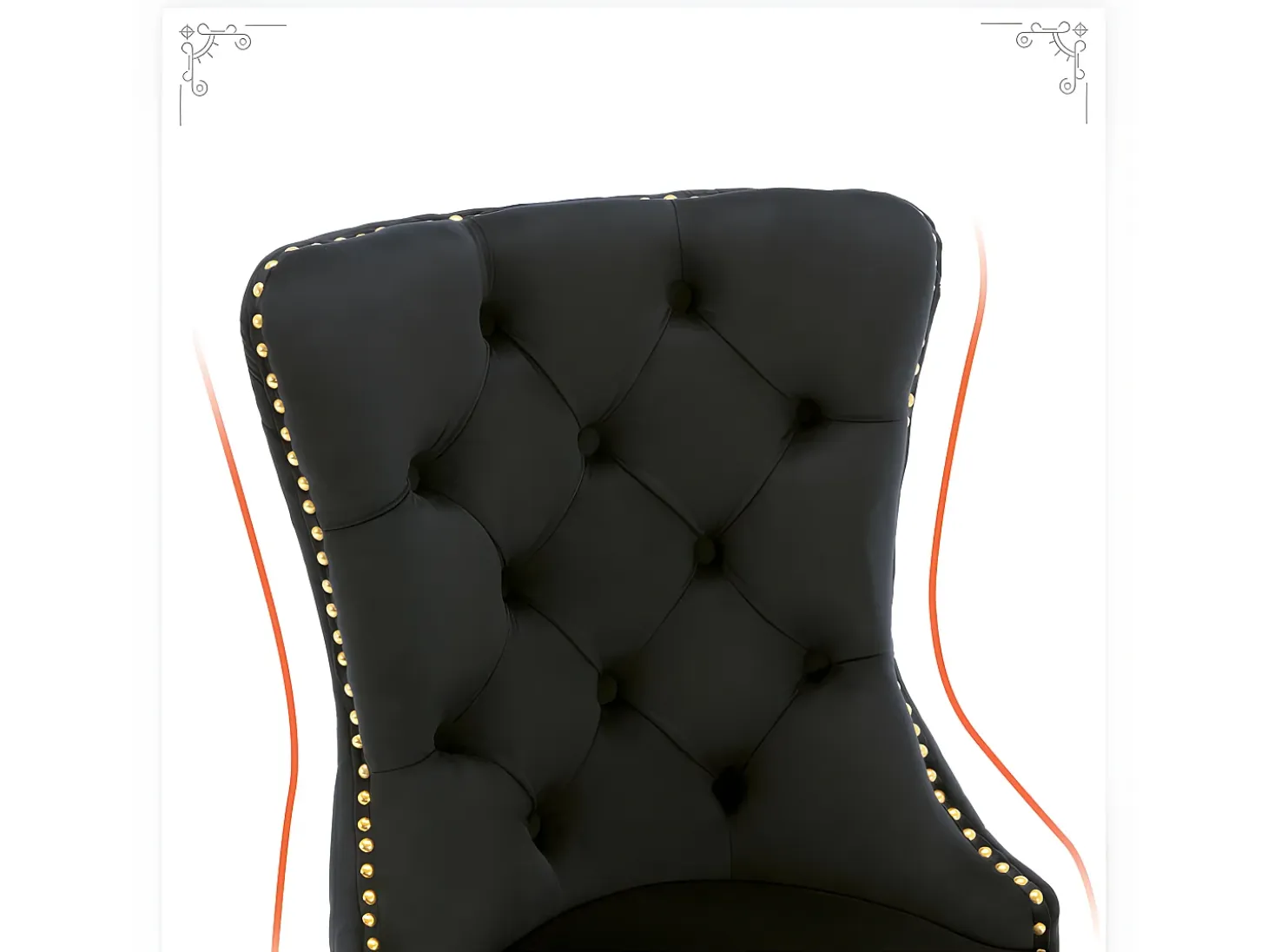Juego de 4 sillas de terciopelo con patas de metal - Negro