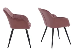 Juego de 2 sillas de terciopelo rosa BERTILLE