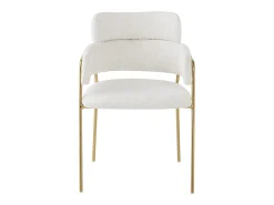 Juego de 6 sillas de terciopelo y metal – beige y dorado