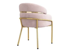 Juego de 4 sillas de tocador de terciopelo - 56,9 x 54,5 x 79 cm - para salón y dormitorio - 4 patas de metal - rosa