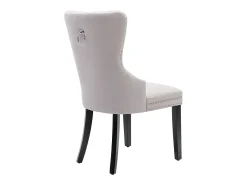 Juego de 4 sillas escandinavas - tela de lino - con patas de roble - Beige