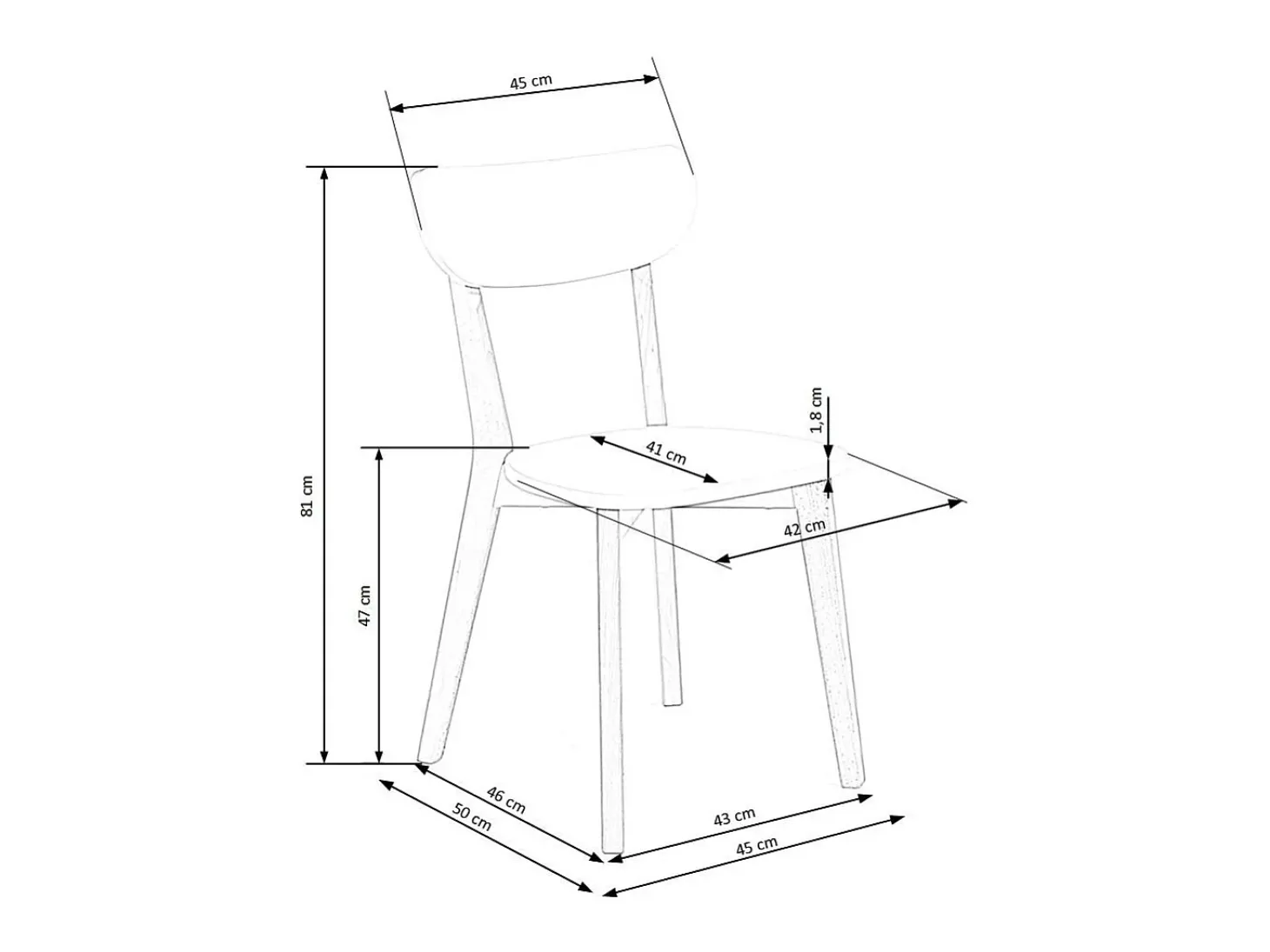 Juego de 2 sillas escandinavas con patas Storend de madera maciza