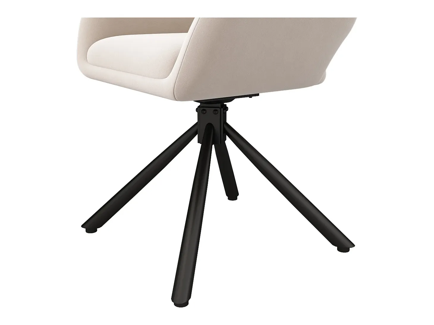 Juego de 4 sillas giratorias de terciopelo con reposabrazos, diseño moderno – beige