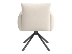 Juego de 4 sillas giratorias de lino beige con reposabrazos y patas de metal - para comedor y oficina