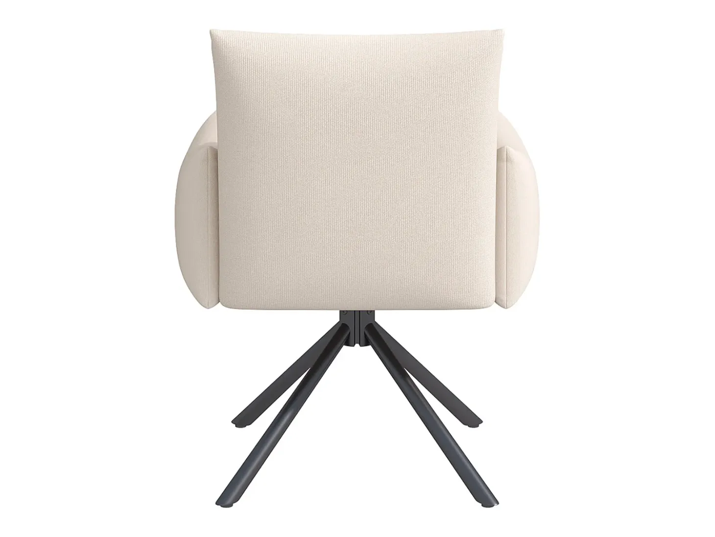 Juego de 4 sillas giratorias de lino beige con reposabrazos y patas de metal - para comedor y oficina