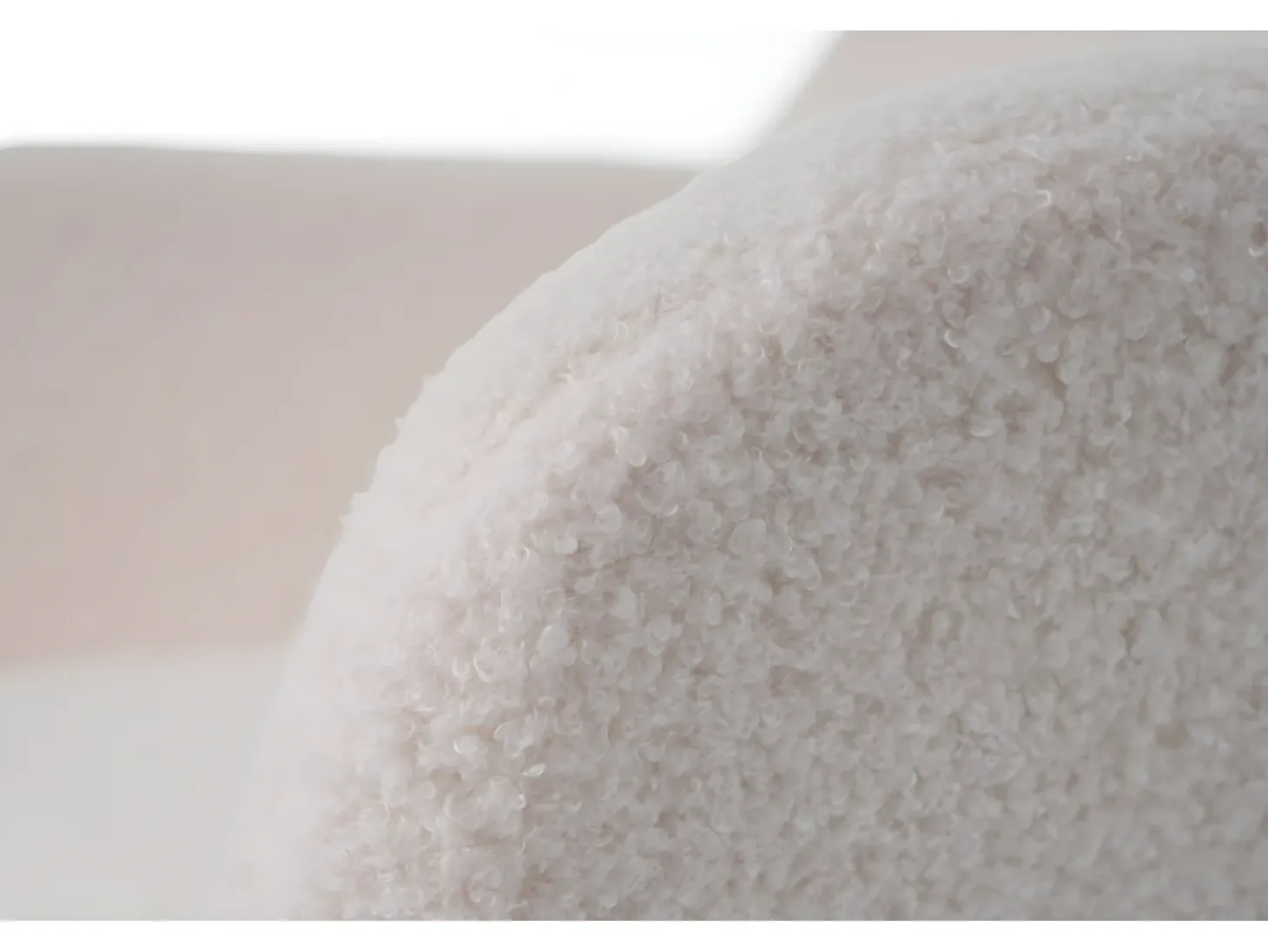 Juego de 4 sillas giratorias con reposabrazos - en rizo sherpa - estilo moderno - Blanco