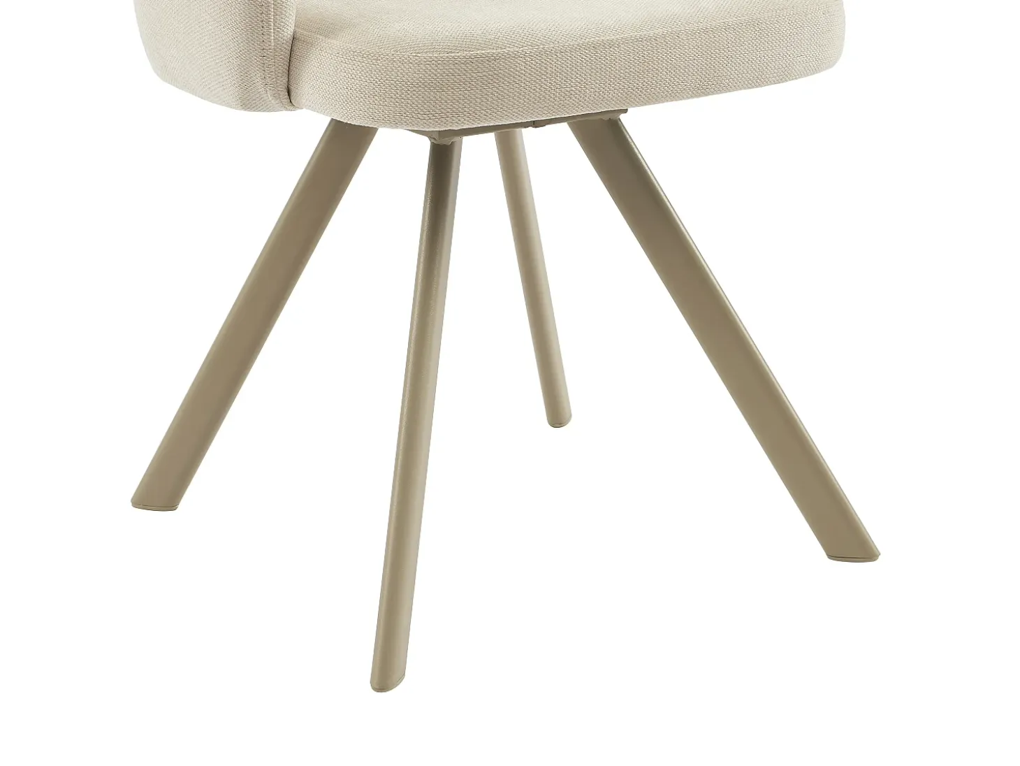 Juego de 2 sillas giratorias de tela tweed y metal beige - Crema - RASEMA