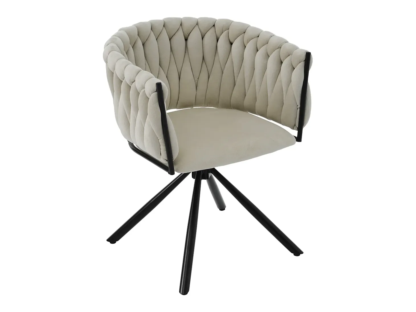 Juego de 4 sillas giratorias de terciopelo - 71 x 51,5 x 51,5 cm - para salón y dormitorio - con cuatro patas de metal - Gris