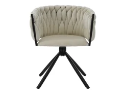 Juego de 4 sillas giratorias de terciopelo - 71 x 51,5 x 51,5 cm - para salón y dormitorio - con cuatro patas de metal - Gris