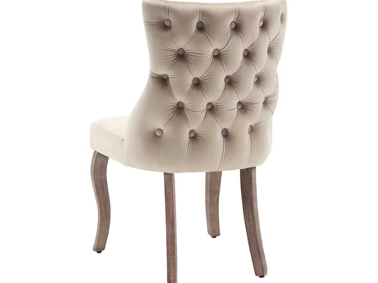 Juego de 4 sillas góndola de terciopelo - patas de madera maciza - Beige
