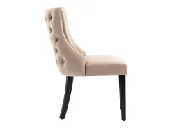 Juego de 4 sillas góndola de terciopelo - patas de madera maciza - Beige