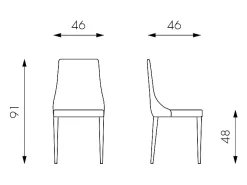 Juego de 4 sillas imbottite en similpelle gris scuro "Dalia" de pranzo moderno cm 46x46 91h