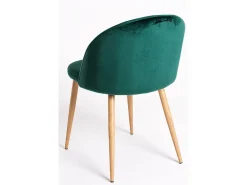 Juego de 2 sillas Kazon - Elegantes patas de metal efecto terciopelo y madera clara-Color Gris claro