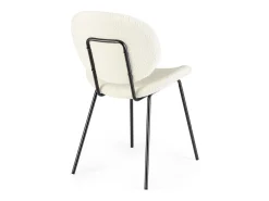 Juego de 2 sillas Maddy de tela loopback: elegancia moderna y confort óptimo-Color Blanco