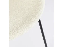 Juego de 2 sillas Maddy de tela loopback: elegancia moderna y confort óptimo-Color Blanco