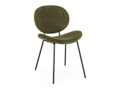 Juego de 2 sillas Maddy de tela loopback: elegancia moderna y confort óptimo-Color Verde oliva