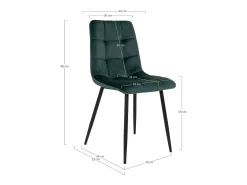 Juego de 2 Sillas Middelfart, Verde, 55x44x86 cm, Kendra Home
