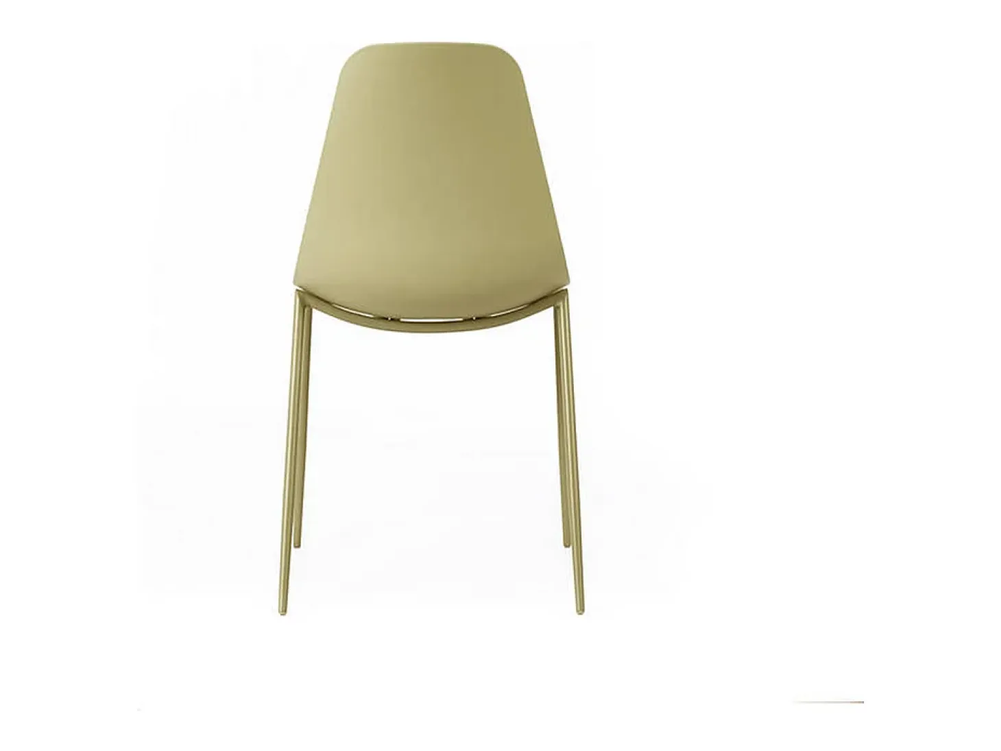 Juego de 2 sillas modernas de salón "Kate" de polipropileno amarillo con estructura de metal pintado.