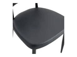 Juego de 2 sillas negras de PU con respaldo curvo - Diseño minimalista