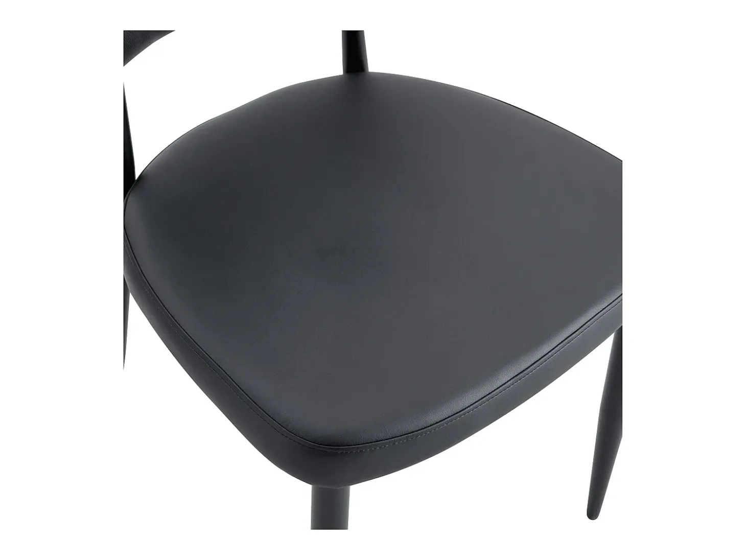 Juego de 2 sillas negras de PU con respaldo curvo - Diseño minimalista
