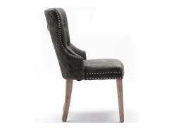 Juego de 6 Sillas para Comedor, Cocina y Sala Silla Tapizada Patas de Madera Maciza - Gris 53,5x64x95cm
