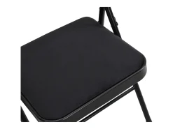 Juego de 6 sillas plegables de terciopelo y metal - Negro - ORTENSIA