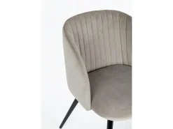 Juego de 2 sillas Quentin de terciopelo acolchado - Confort moderno-Gris