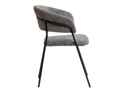 Juego de 2 sillas redondas de tela bouclé gris Kanoa con reposabrazos