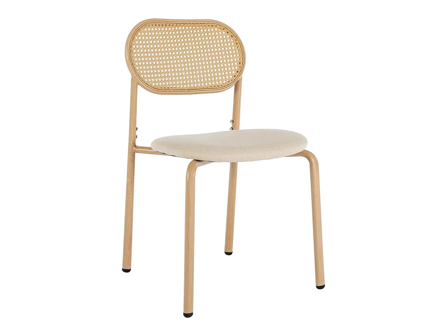 Juego de 2 sillas, silla de comedor de ratán, silla de comedor decorativa, color madera