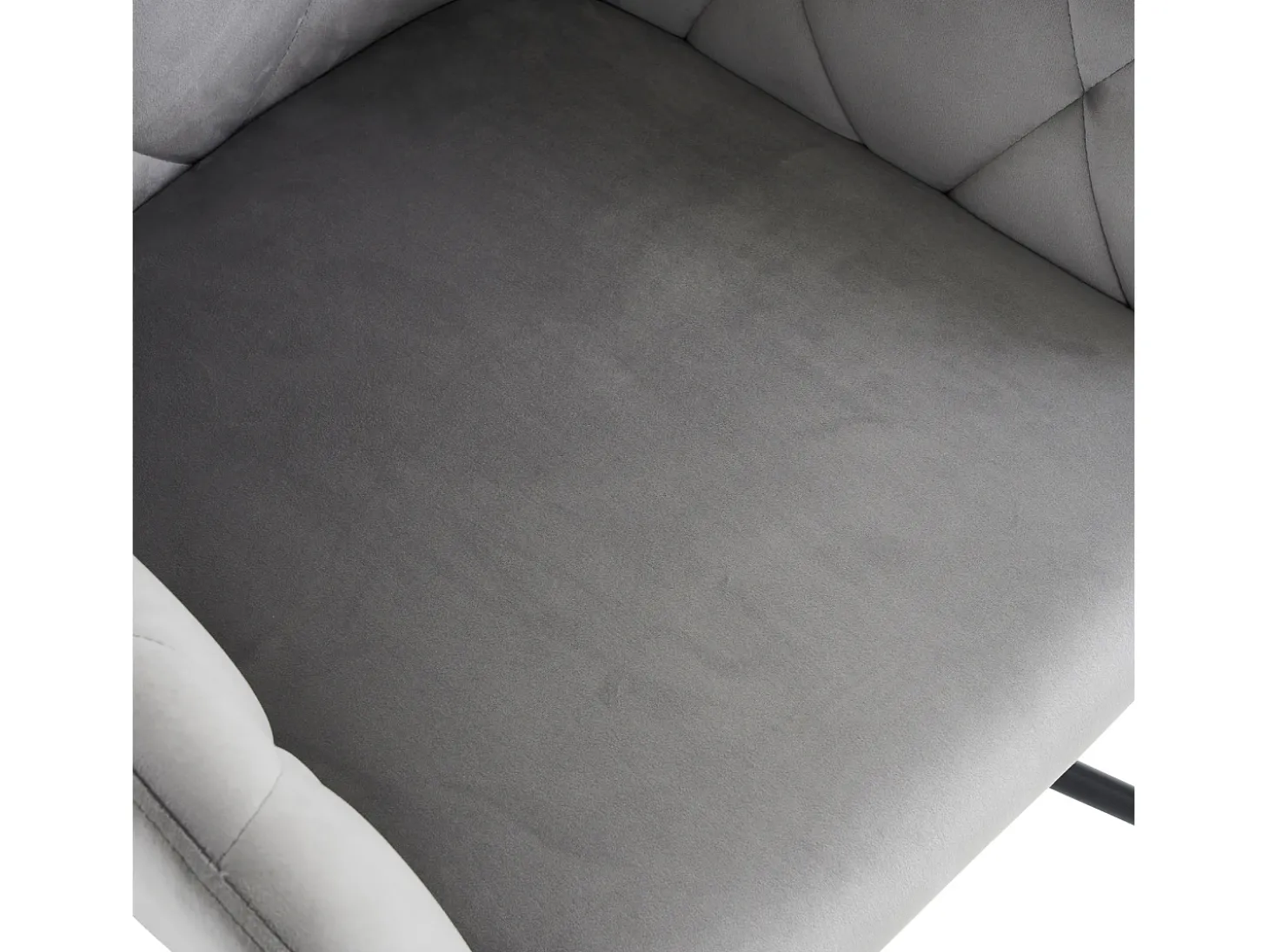 Juego de 6 sillas tapizadas en terciopelo con patas de metal - Gris claro