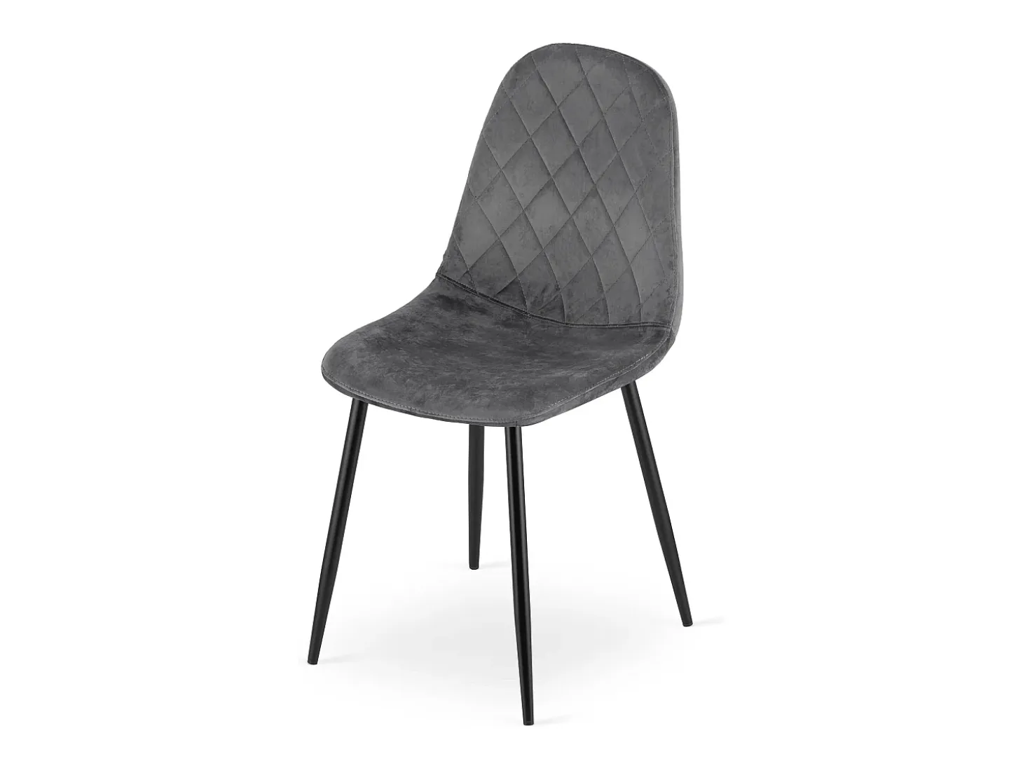 Juego de 4 sillas Valora DAPI de terciopelo gris oscuro | duraderas | cómodas