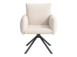 Juego de 2 sillones acolchados - Rotación 360° - con 4 patas metálicas - Lino - Beige