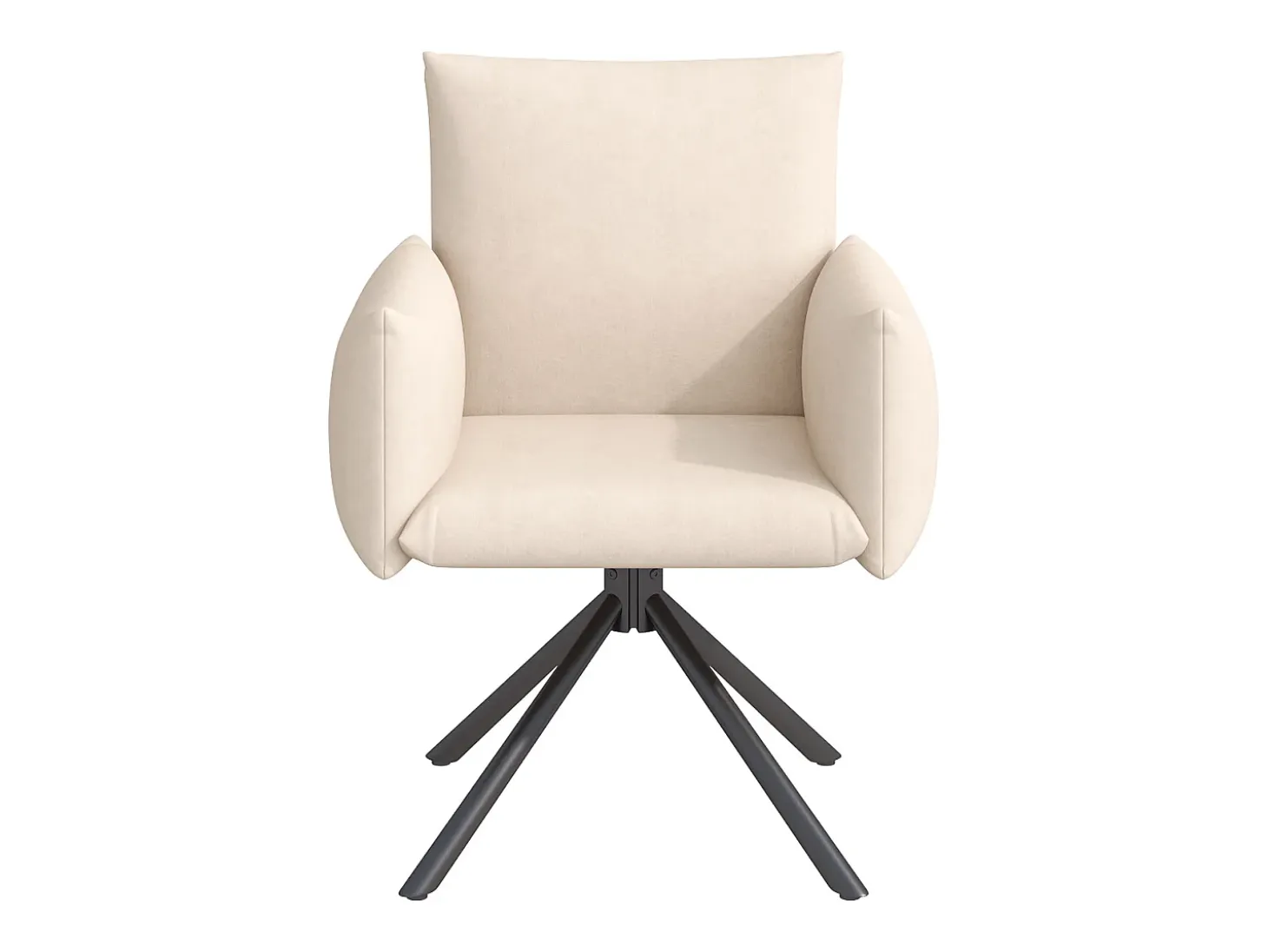 Juego de 2 sillones acolchados - Rotación 360° - con 4 patas metálicas - Terciopelo - Beige