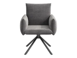Juego de 4 sillones acolchados - Rotación 360° - con 4 patas metálicas - Terciopelo - Gris