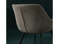 Juego de 6 sillones bridge en tela topo L64 cm - COLOMBE