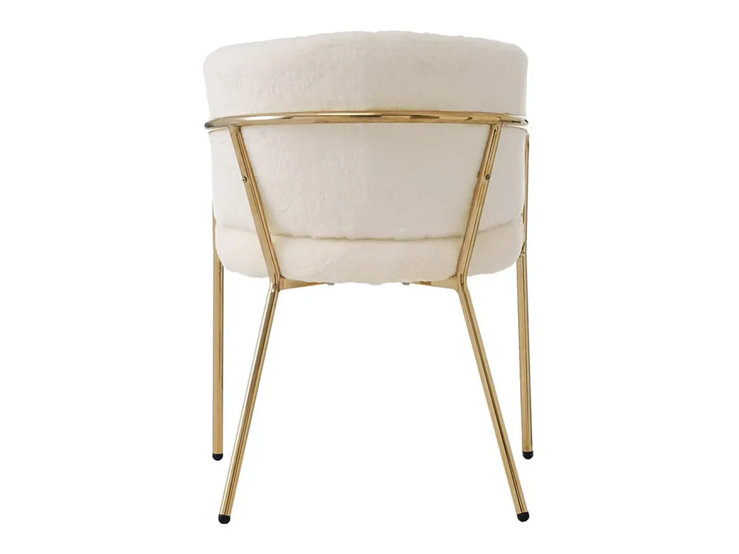 Juego de 2 sillones para comedor, salón o dormitorio - en imitación plumón de conejo - con 4 patas de metal dorado - Beige