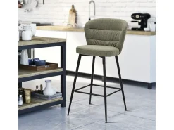 Juego de 2 Taburetes Altos VKH433, Verde, 52x59x108 cm, Kendra Home